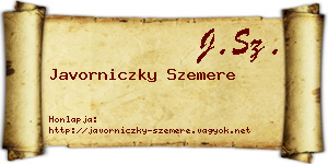 Javorniczky Szemere névjegykártya